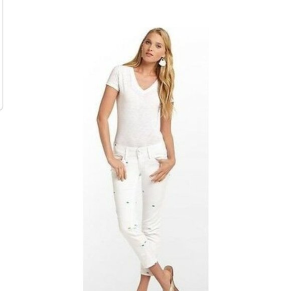 Lilly Pulitzer worth skinny mini embroidered jeans